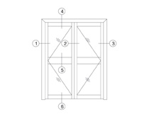 YDPK-127 系列平開(kāi)門(mén)型材圖