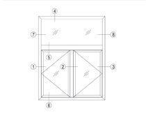 HYPK-50 系列平開(kāi)窗型材圖